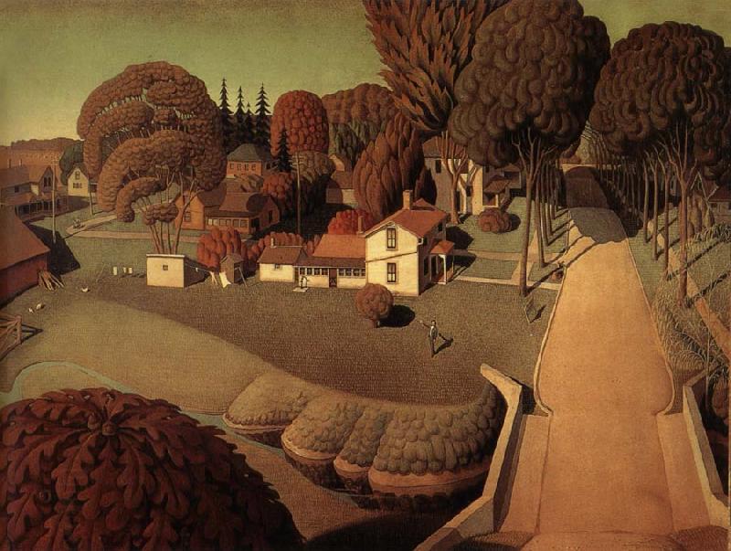 Grant Wood Hoover-s Birthplace China oil painting art
